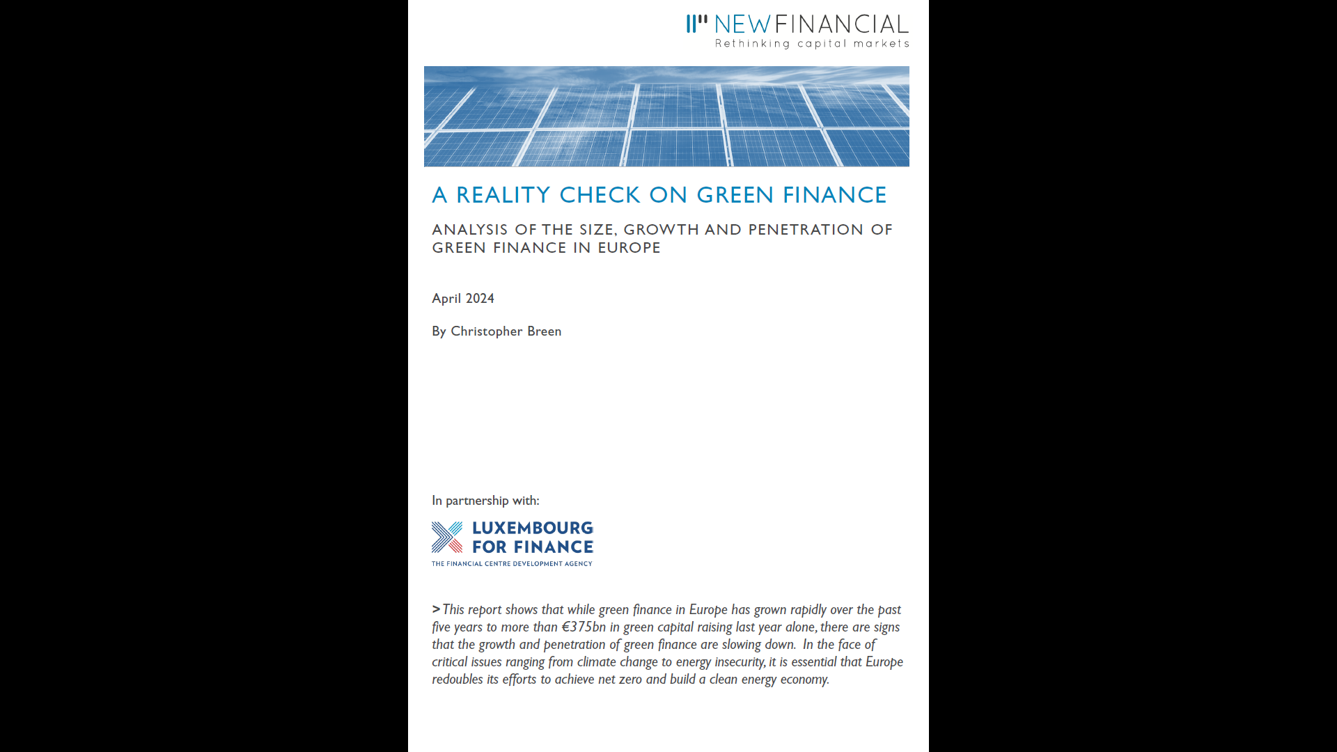 A Reality Check on Green Finance