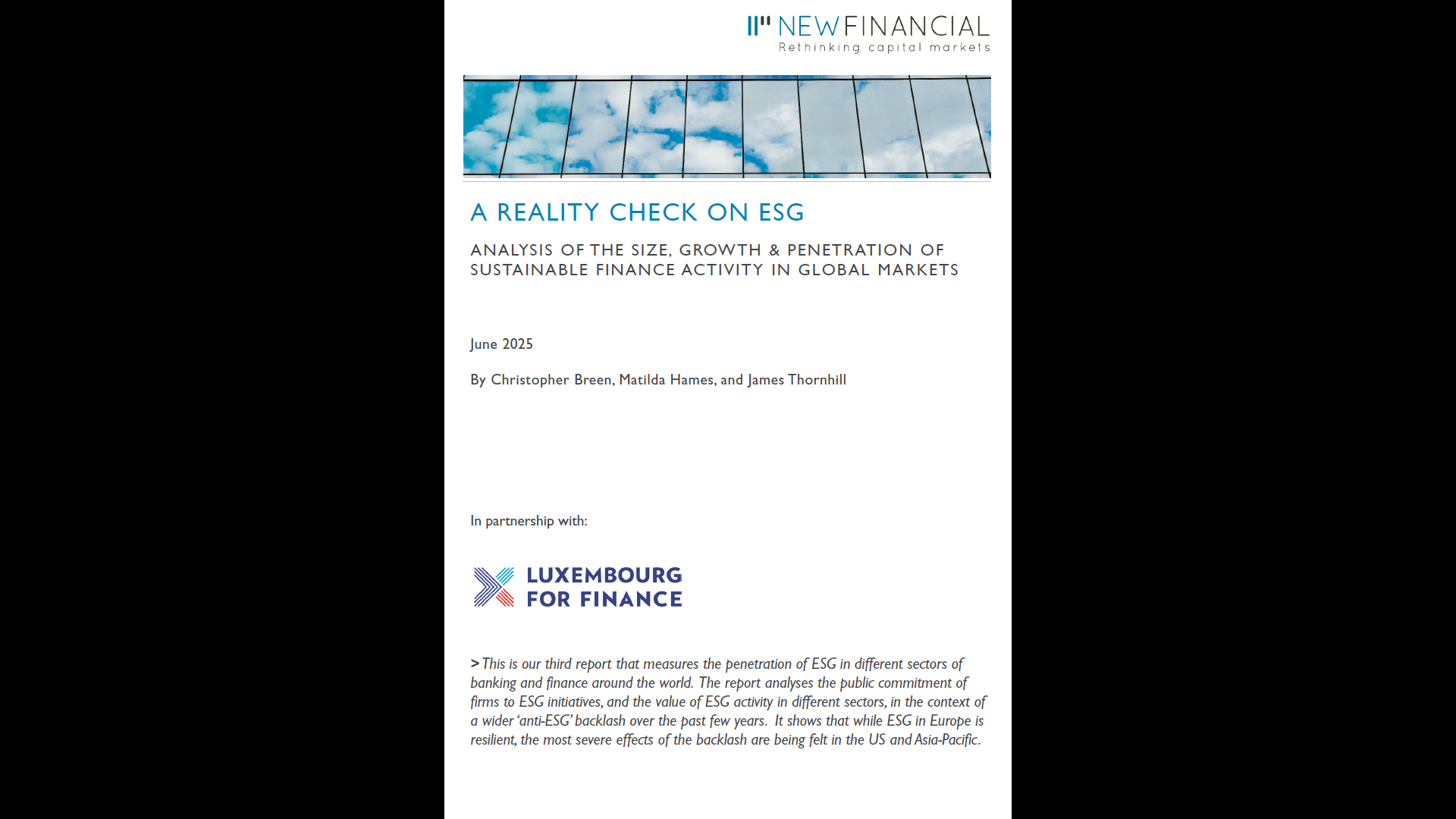 A Reality Check on ESG