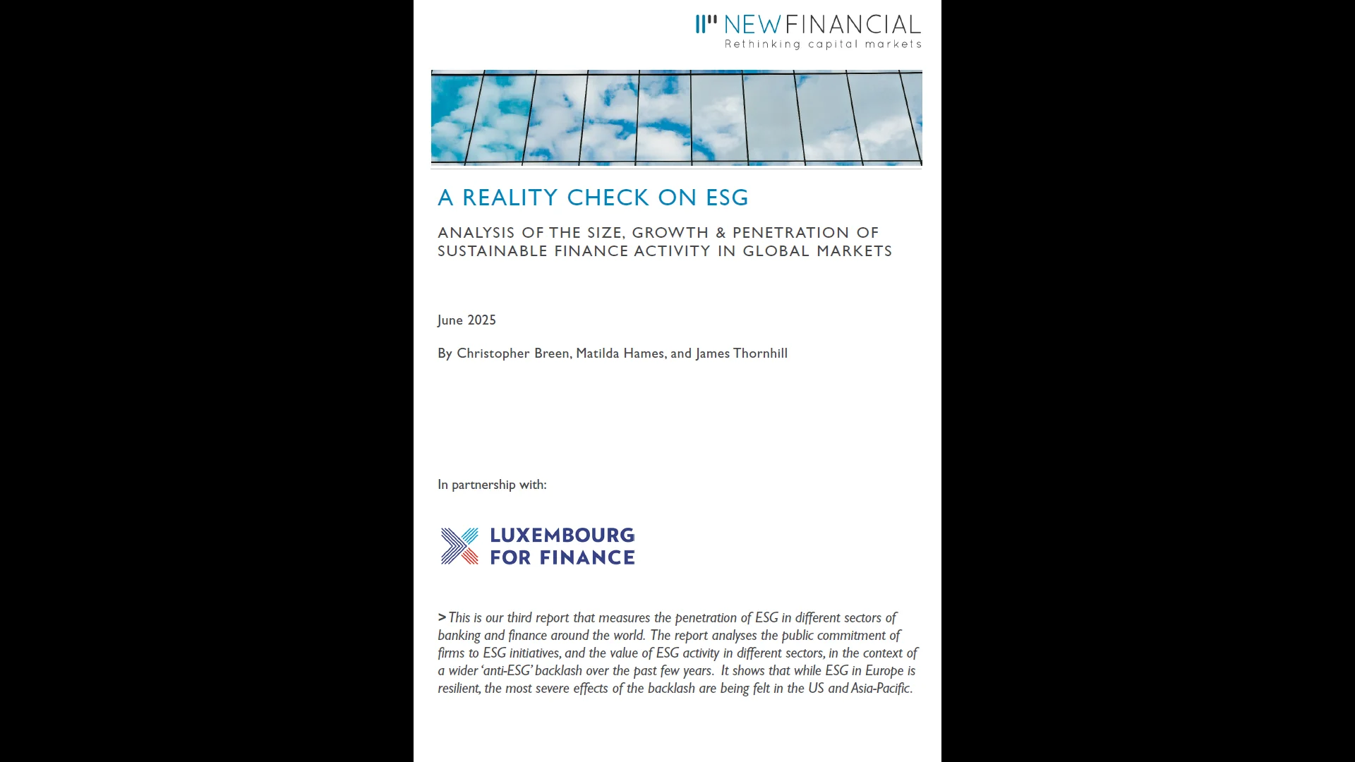 A Reality Check on ESG